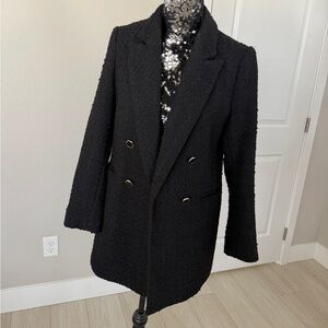 H&M Black Textured Women's Blazer